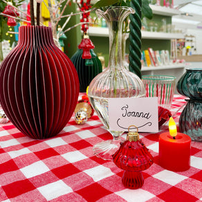 Forest Glass Mushroom Place Card Holders - 6 Pack