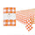 Orange & White Fabric Gingham Tablecloth | Halloween Decor |