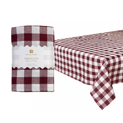 Cotton Gingham Tablecloths - 160cm x 250cm