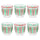 6 Red & Green Striped Glass Tumbler 
