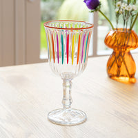 Bright Striped Wine Glass - 6 Pack