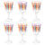 6 Bright Striped Wine Glass