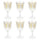 White & Gold Striped Wine Glass 