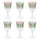 6 Red & Green Striped Wine Glass 
