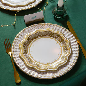 Party Porcelain Gold Large Paper Plates - 24 Pack