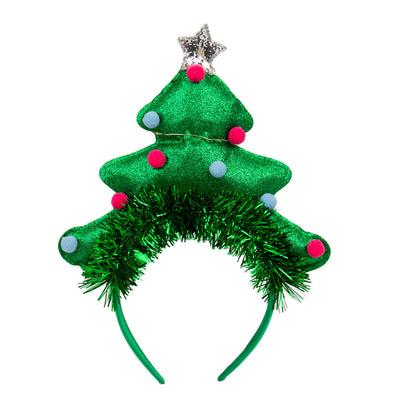Green LED Christmas Tree Headband