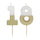 White & Gold Milestone Candle - 18 | Cake Candles |