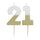 White & Gold Milestone Candle - 21 | Cake Candles |