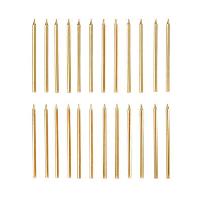 Gold Birthday Candles - 24 Pack | Cake Candles |