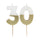 White & Gold Milestone Candle - 30 | Cake Candles |