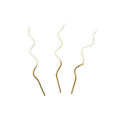 Gold & White Twist Birthday Candles - 20 Pack