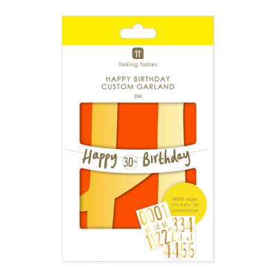 Gold Customisable Happy Birthday Garland - 3m