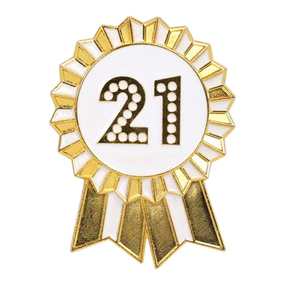 Luxe Gold Enamel Birthday Pin Badge - 21