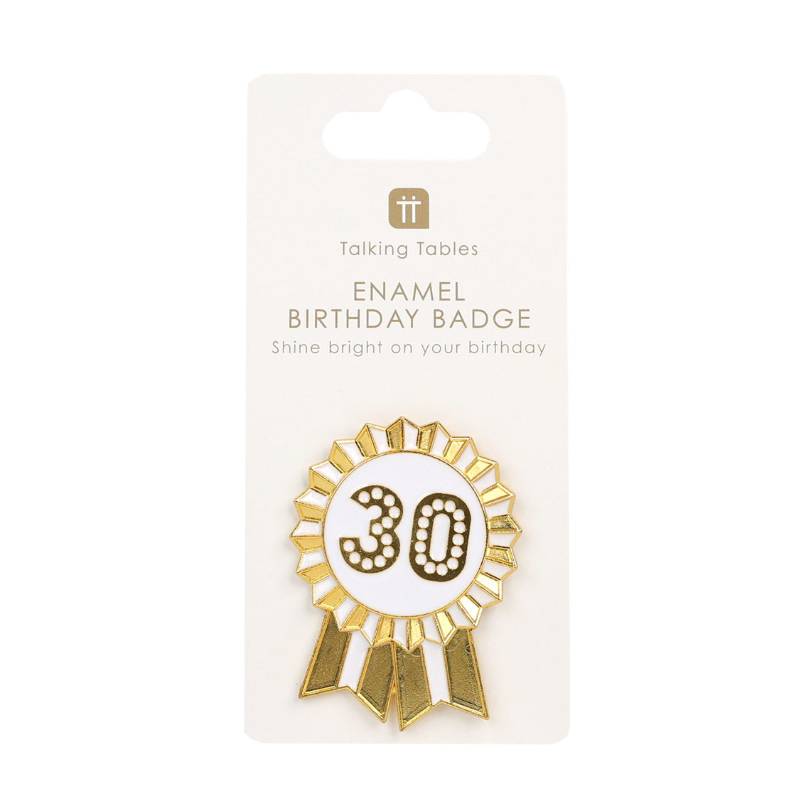 Luxe Gold Enamel Birthday Pin Badge - 30