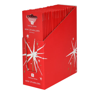 Luxe Red Mini Indoor Sparklers - 20 Pack, POS Unit