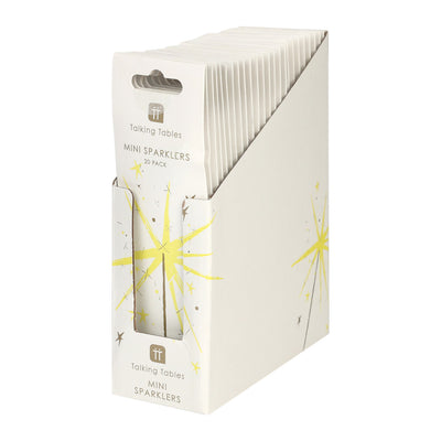 Luxe Yellow Mini Indoor Sparklers - 20 Pack, POS Unit