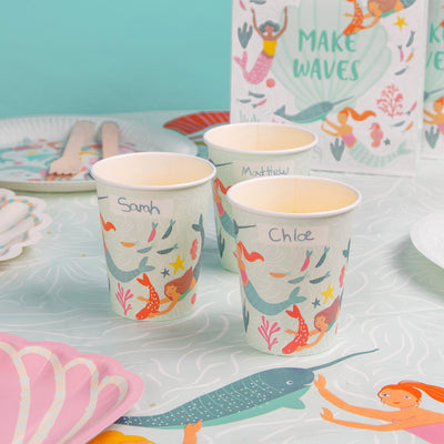 Make Waves Mermaid Paper Cups - 8 Pack