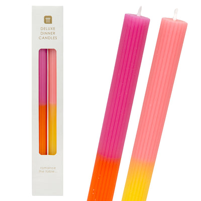 2 Tone Ombre Pink Dinner Candles - 2 Pack | Valentines Day |