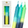 Marble 3 Tone Ombre Blue, Yellow and Green Dinner Candles - 3 Pack | Picnic Decor |
