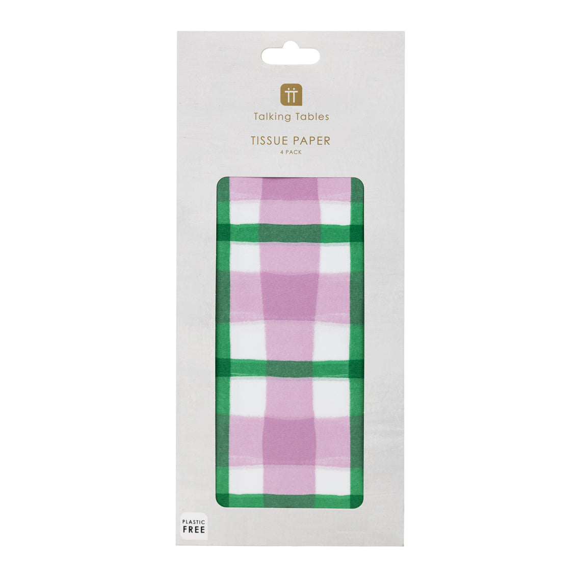 Mellow Green & Pink Gingham Tissue Paper 