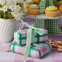 Mellow Green & Pink Gingham Tissue Paper - 4 Pack