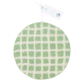 Mellow Green Checked Felt Trivets