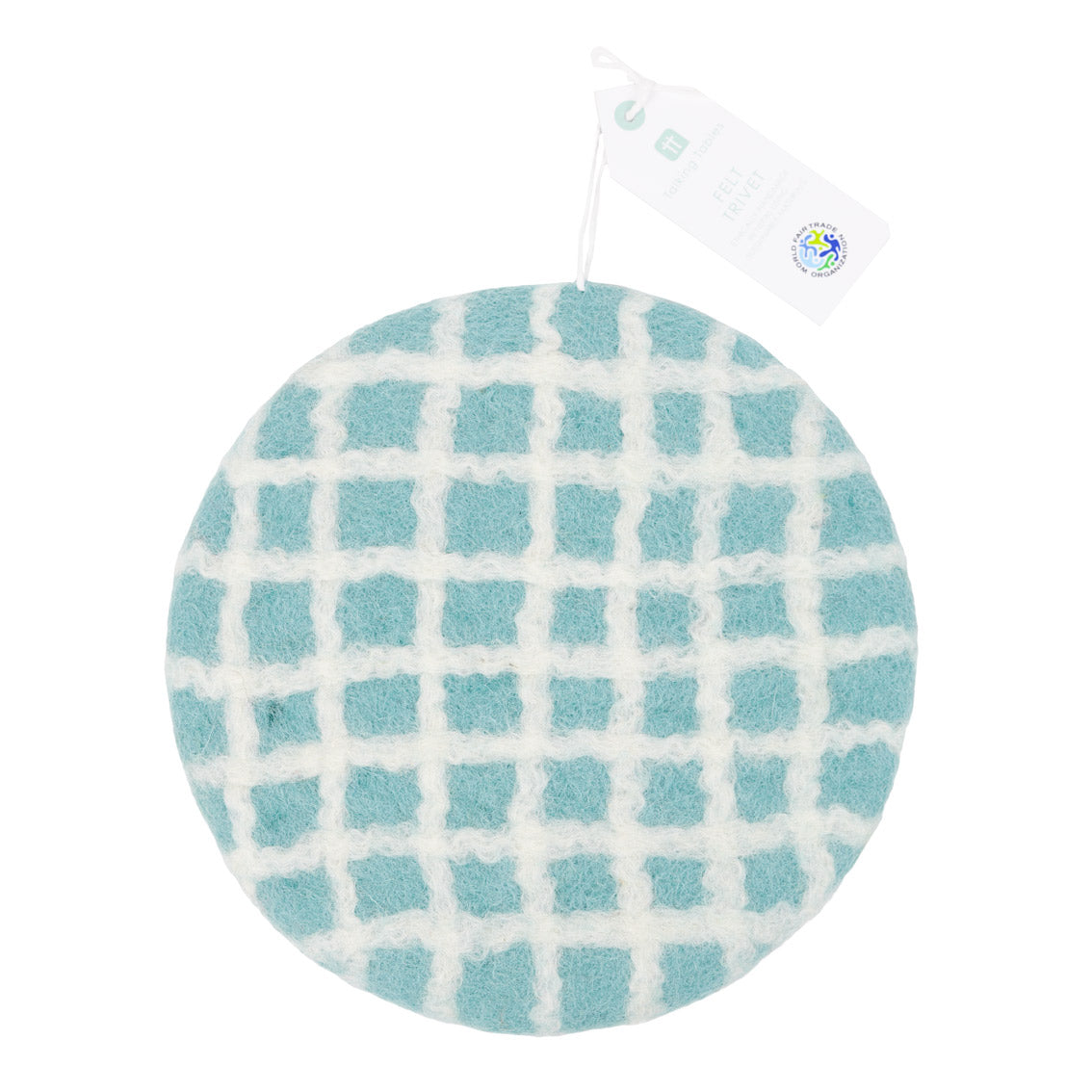 Mellow Blue Checked Felt Trivets