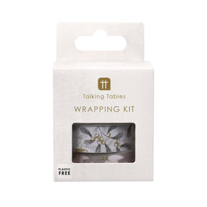 White & Silver Mistletoe Christmas Paper Tape Wrapping Kit 