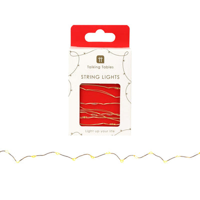 Gold LED String Lights - 3m - Red POS Unit