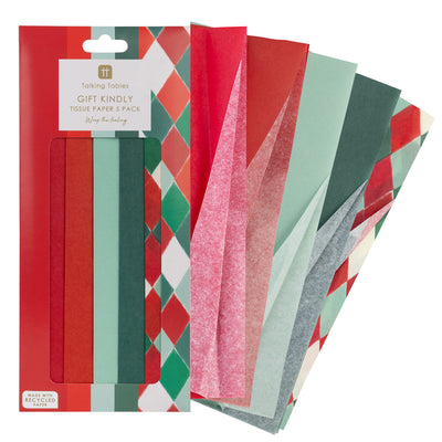 Mixed Harlequin Tissue Paper - 5 Sheets
