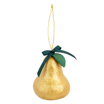 Handmade Gold Pear Christmas Tree Decorations - Display |