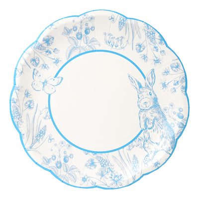 Playful Pierre Blue & White Scalloped Paper Plates - 10 Pack