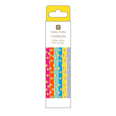 Polka Dots Birthday Candles - 12 Pack | Cake Candles |