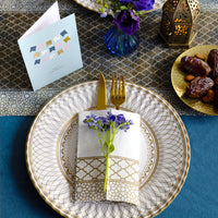 Party Porcelain Gold & White Paper Napkins - 20 Pack