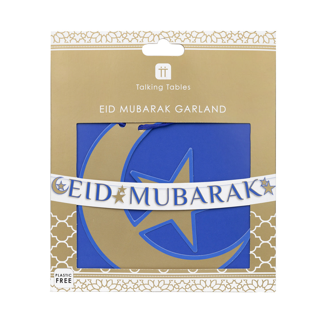 Packaging Party Porcelain Navy & Gold Eid Mubarak Paper Garland