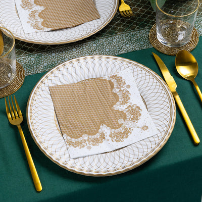 Party Porcelain Gold Paper Napkins - 40 Pack