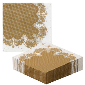 Party Porcelain Gold Paper Napkins - 40 Pack