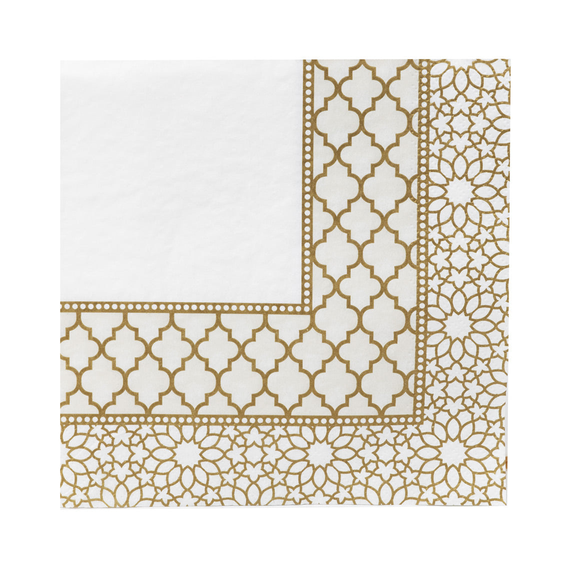 Party Porcelain Gold & White Paper Napkins