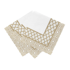 Party Porcelain Gold & White Paper Napkins