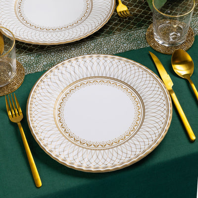 Party Porcelain Gold Large Paper Plates - 24 Pack