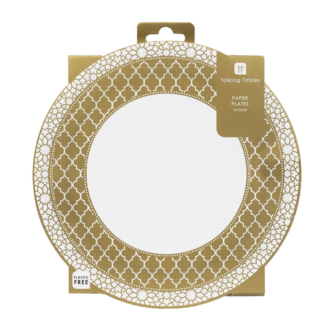 Party Porcelain Gold & White Paper Plates