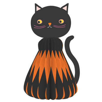 Halloween Black & Orange Cat Honeycomb Decoration - 2 Pack