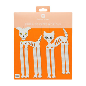 Halloween Skeleton Pets Paper Hanging Decorations - 2 Pack