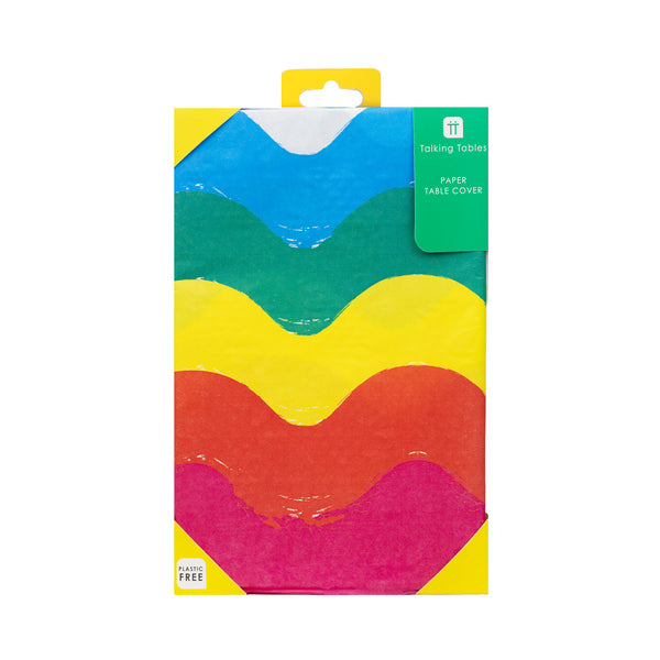 Rainbow Retro Paper Table Cover