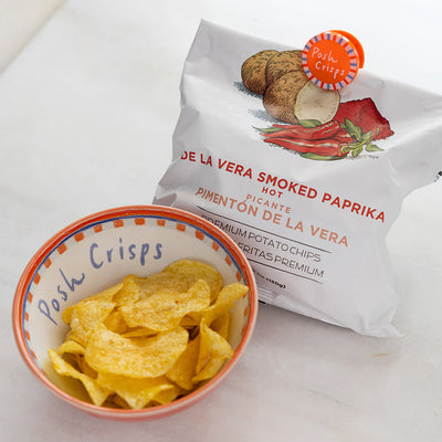 "Posh Crisps" Red Ceramic Bowl - 16cm | Everyday Homeware |