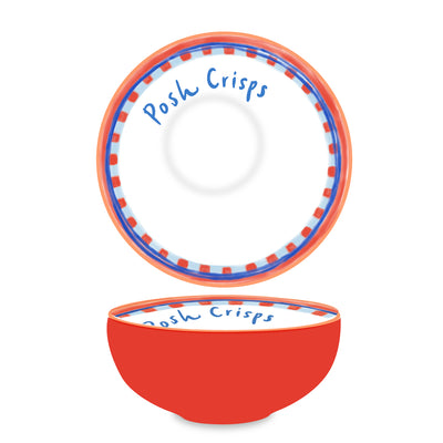 "Posh Crisps" Red Ceramic Bowl - 16cm | Everyday Homeware |