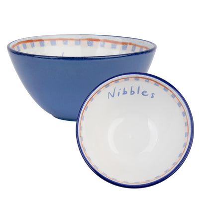 "Nibbles" Blue Ceramic Bowl - 16cm | Everyday Homeware |