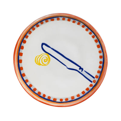Butter Curl Design Blue Ceramic Side Plate - 18cm | Kitchenware |