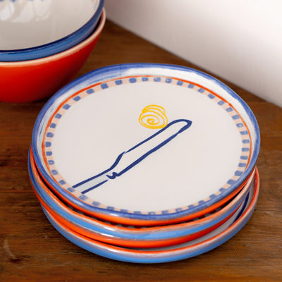 Mixed Design Ceramic Side Plates Starter Set - 18cm | Kitchenware |