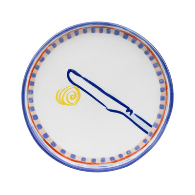 Butter Curl Design Red Ceramic Side Plate - 18cm | Kitchenware |